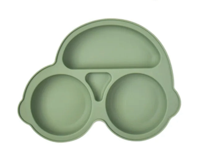 Assiette bébé en silicone avec ventouse – Forme hibou mignonne