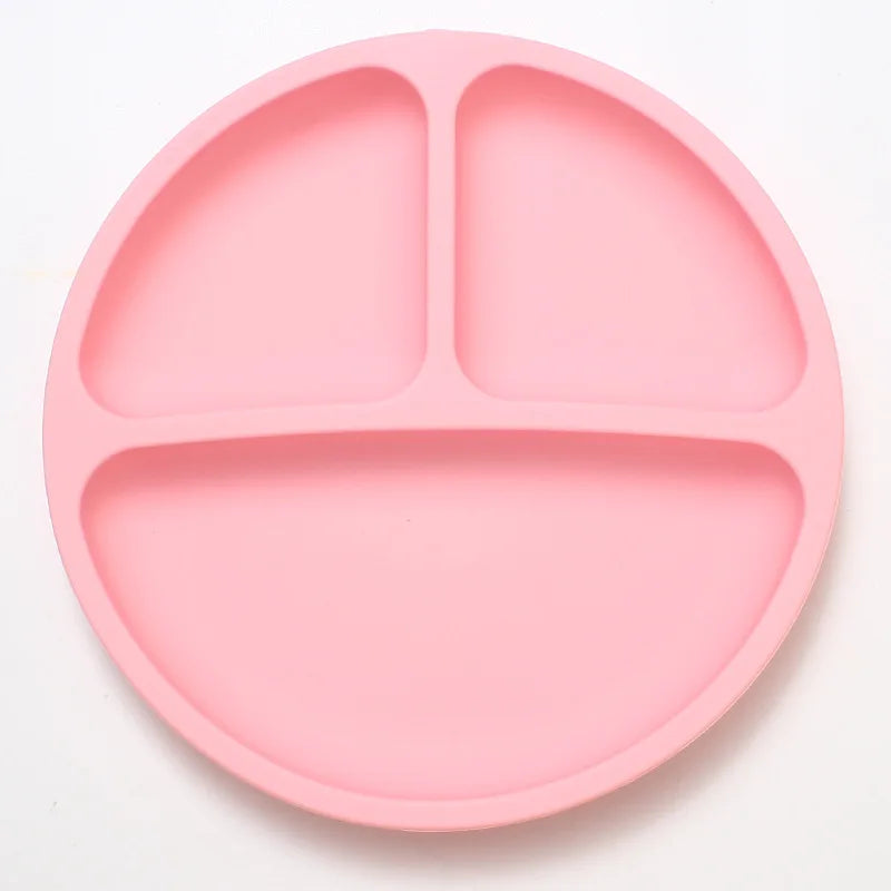 Assiette bébé compartimentée en silicone alimentaire – Avec ventouse, sans BPA
