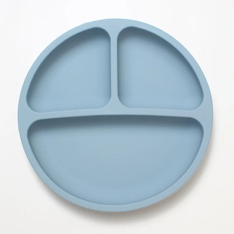 Assiette bébé compartimentée en silicone alimentaire – Avec ventouse, sans BPA
