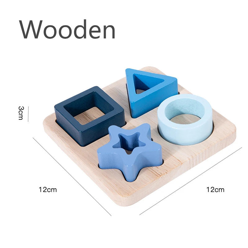 Puzzle Montessori bébé en silicone – Formes géométriques éducatives