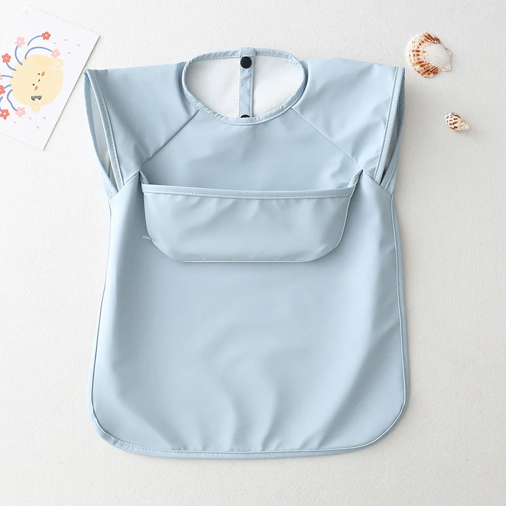 Bavoir bébé imperméable sans manches – Ultra doux, léger et facile à nettoyer