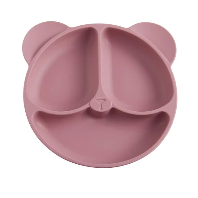Assiette bébé en silicone avec ventouse – Forme hibou mignonne