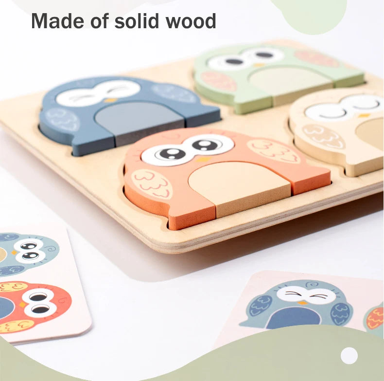 Puzzle Montessori en bois – Jeu d’association des émotions