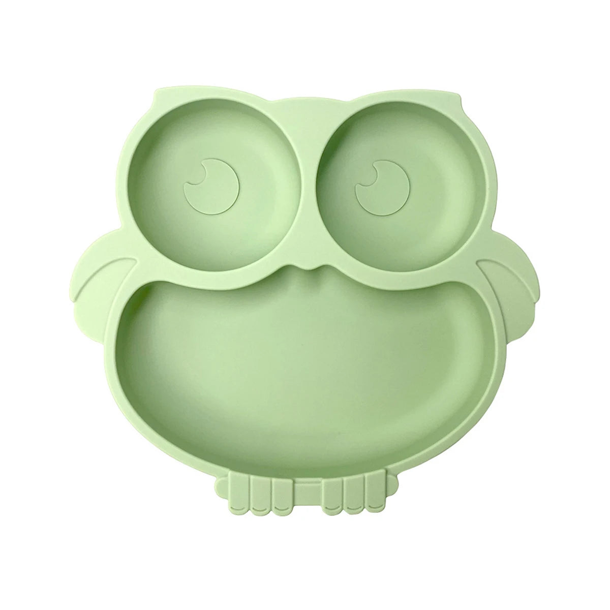 Assiette bébé en silicone avec ventouse – Forme hibou mignonne