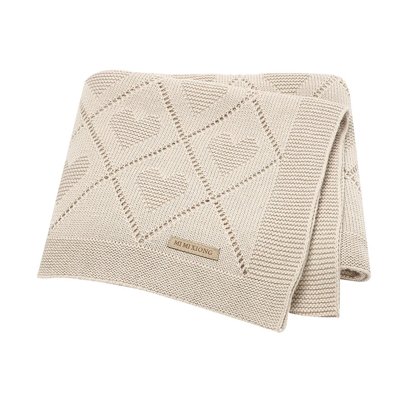 Couverture bébé douce en coton tricoté - (0-24 mois)