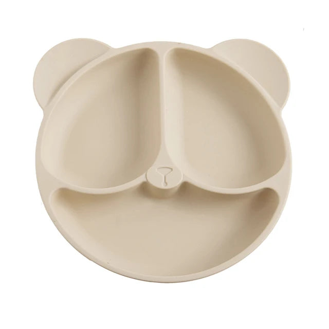 Assiette bébé en silicone avec ventouse – Forme hibou mignonne