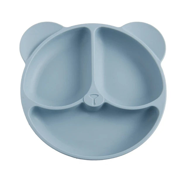 Assiette bébé en silicone avec ventouse – Forme hibou mignonne