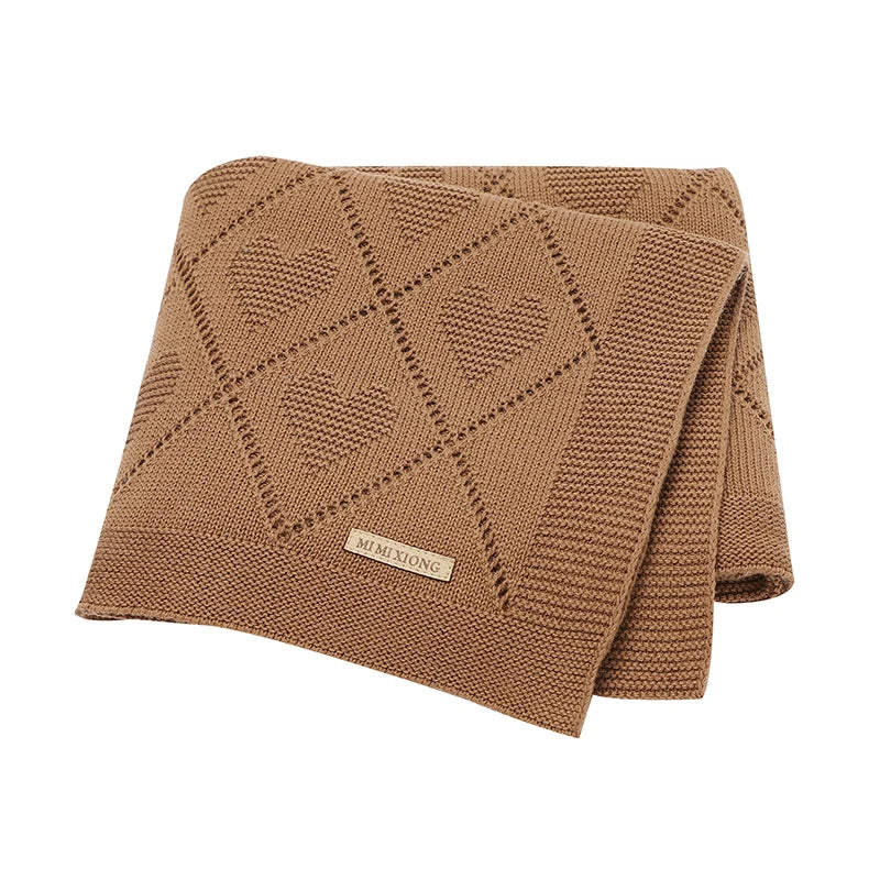 Couverture bébé douce en coton tricoté - (0-24 mois)