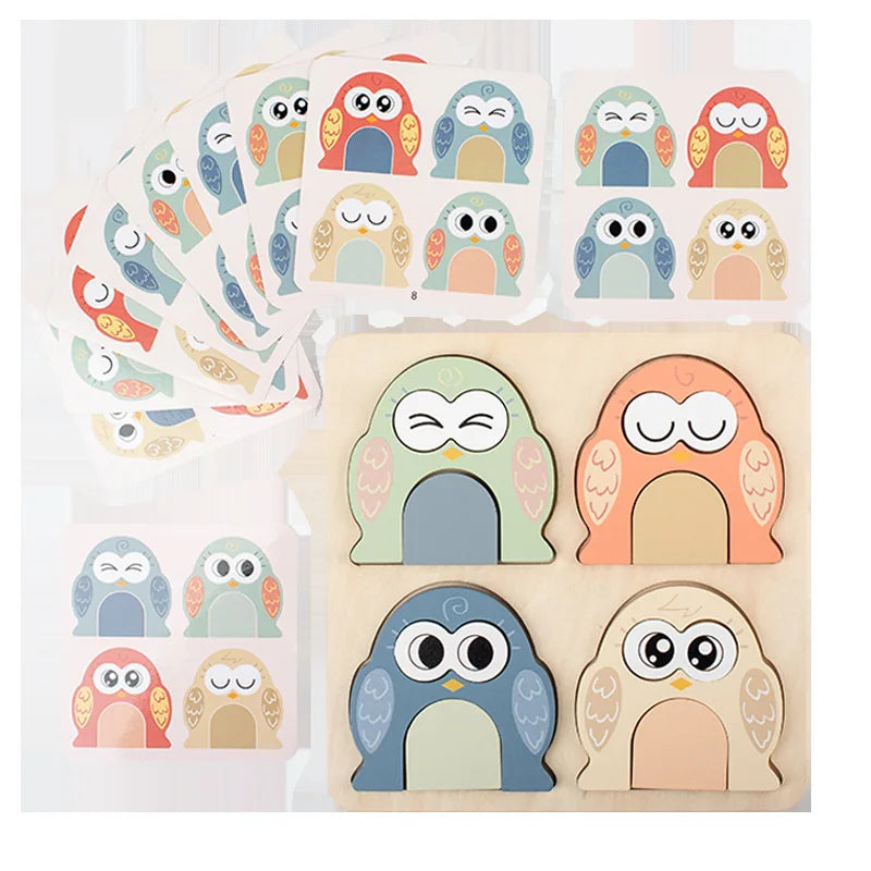 Puzzle Montessori en bois – Jeu d’association des émotions