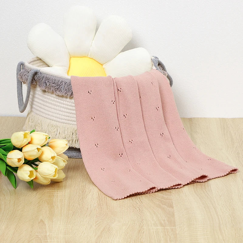Couverture bébé en coton doux – tricot respirant