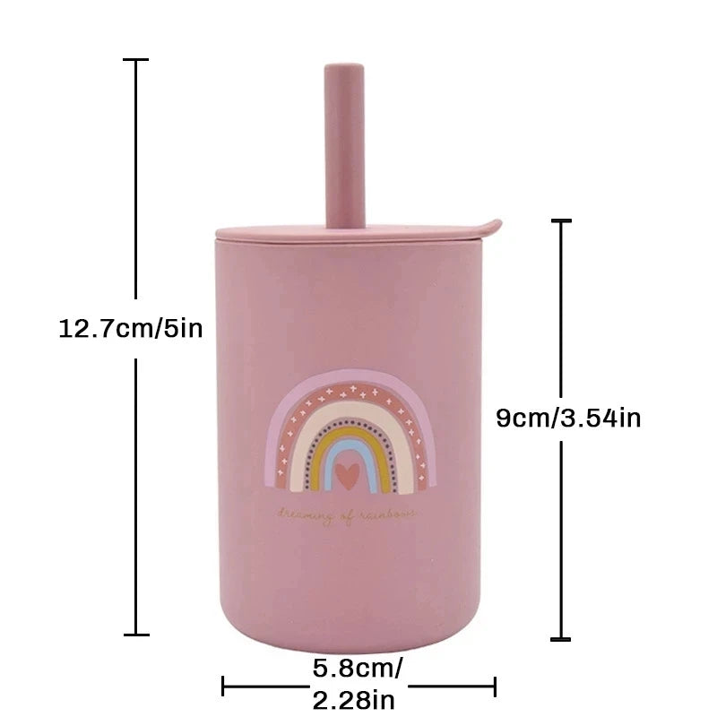 Set repas bébé 4 pièces en silicone – Assiette, bol, couverts bois, bavoir | Sans BPA, avec ventouse