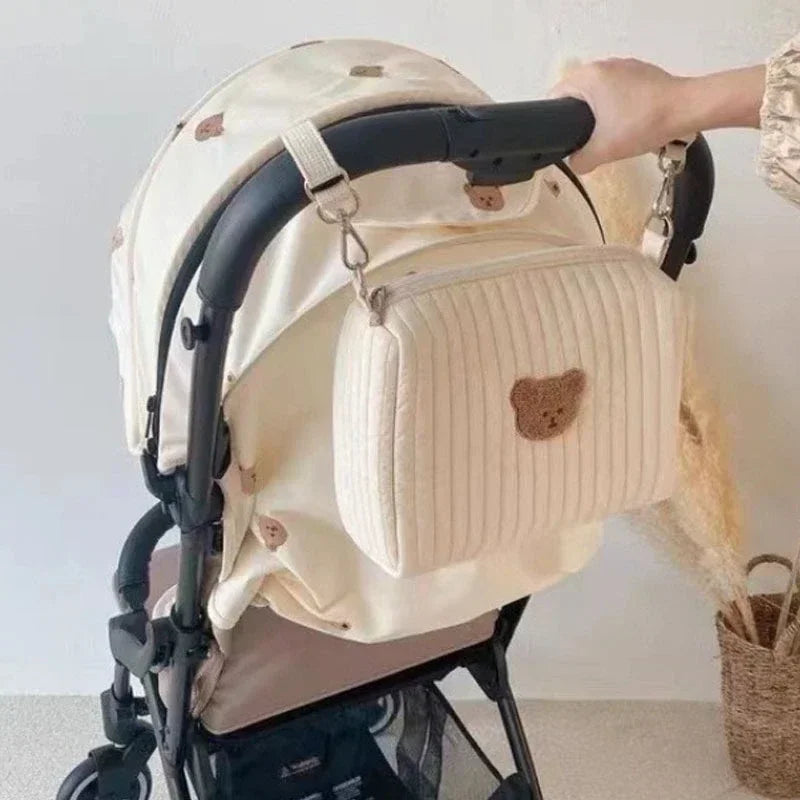 Organiseur portable pour couches – Sac de rangement matelassé pour poussette et sorties