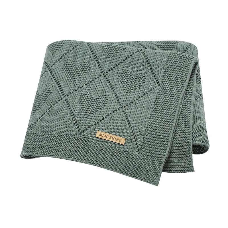 Couverture bébé douce en coton tricoté - (0-24 mois)