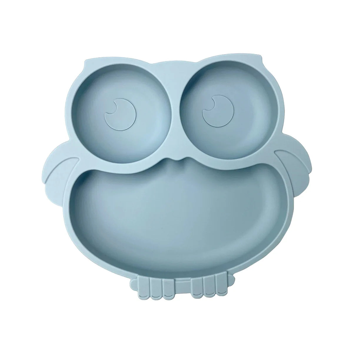 Assiette bébé en silicone avec ventouse – Forme hibou mignonne