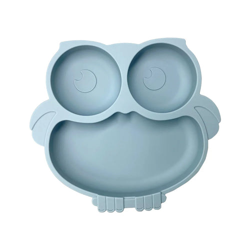 Assiette bébé en silicone avec ventouse – Forme hibou mignonne