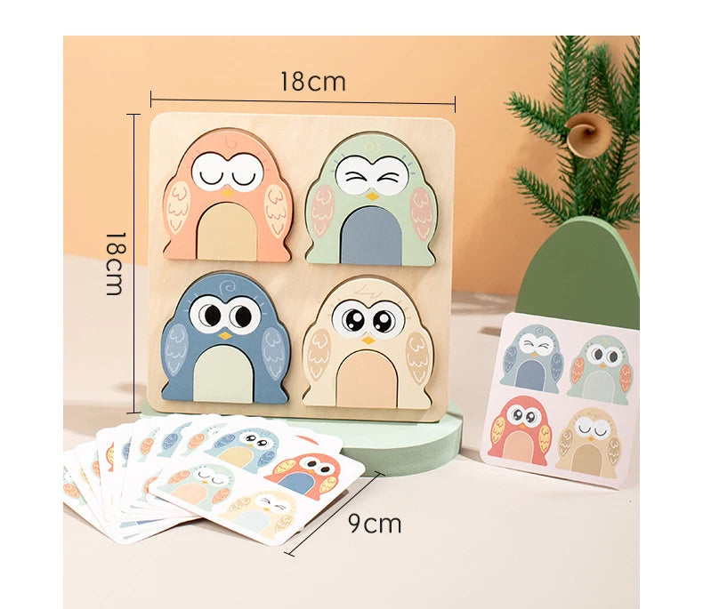 Puzzle Montessori en bois – Jeu d’association des émotions