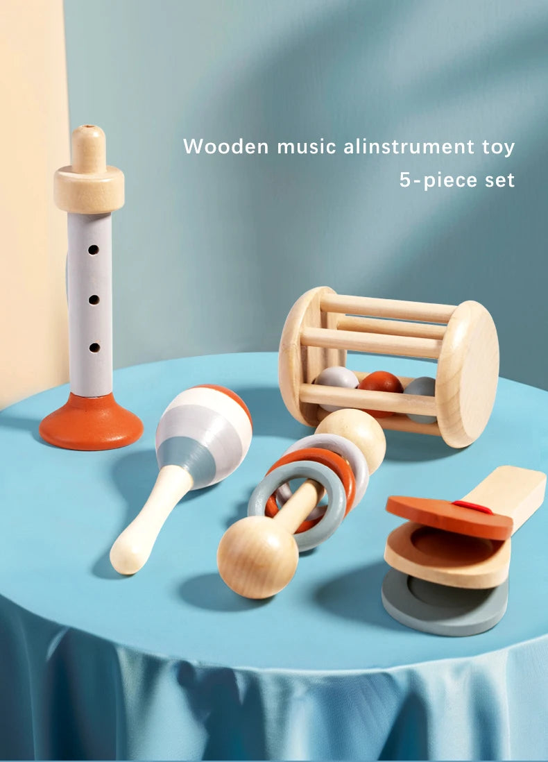 Jouet musical Montessori – Instruments en bois naturel