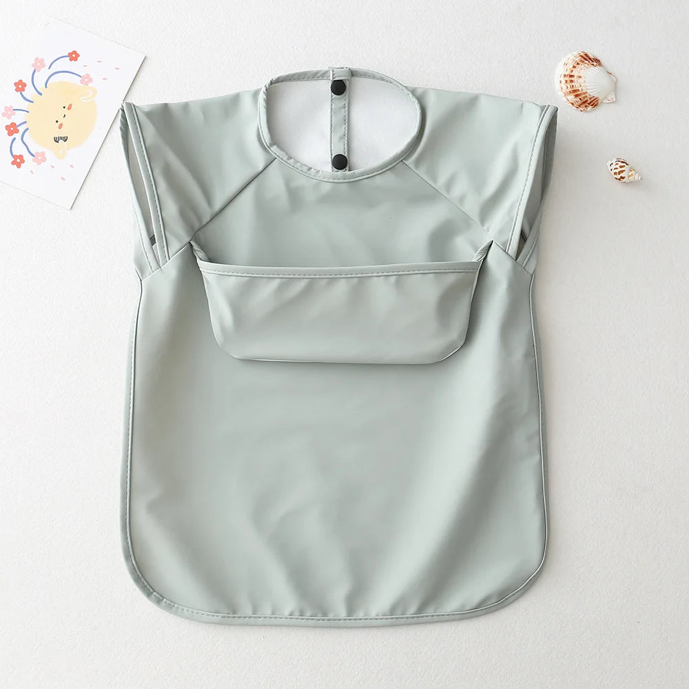 Bavoir bébé imperméable sans manches – Ultra doux, léger et facile à nettoyer