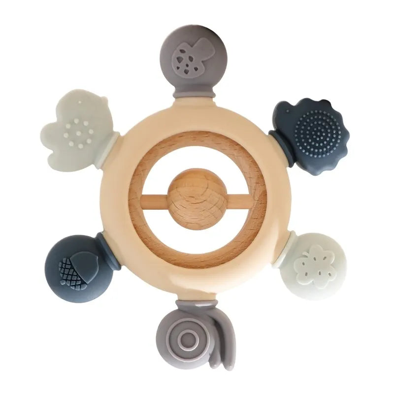 Hochet de dentition en silicone – jouet sensoriel pour bébé