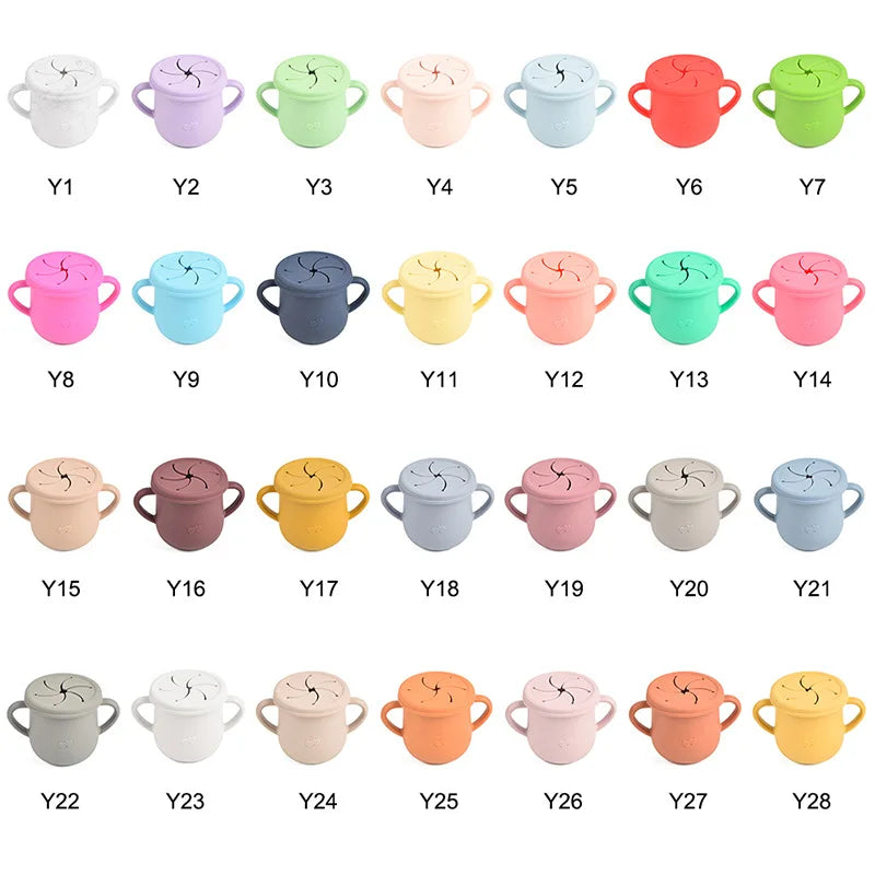 Tasse d’apprentissage en silicone avec paille et couvercle – Sans BPA