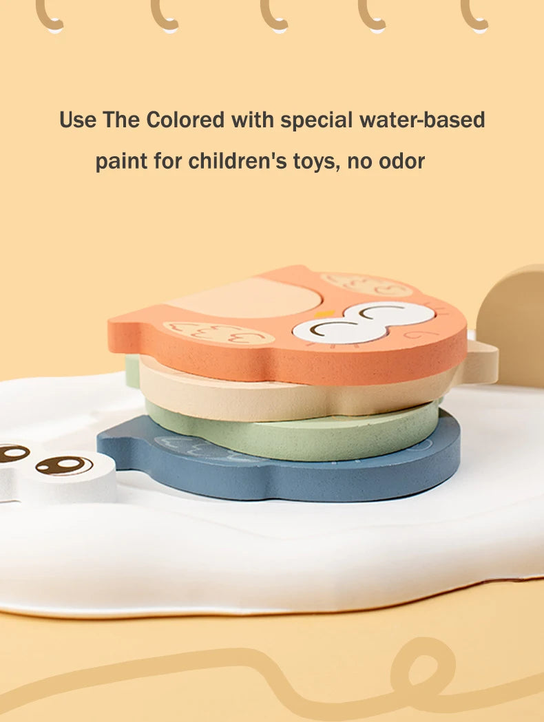 Puzzle Montessori en bois – Jeu d’association des émotions